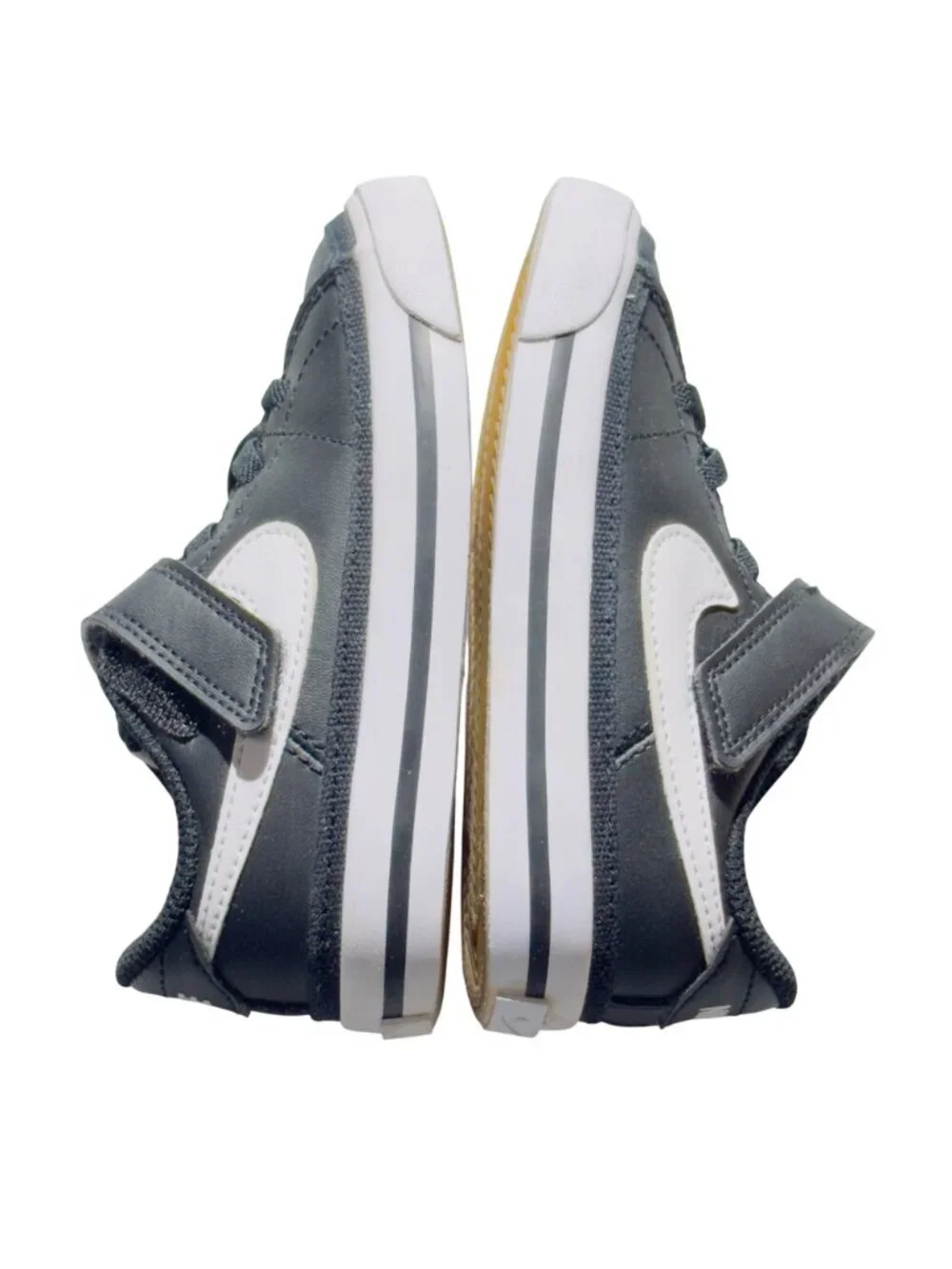 NIKE Toddler Shoes Black & White Sneakers DA5382-002 Size 7.5 Hook & loop Strap